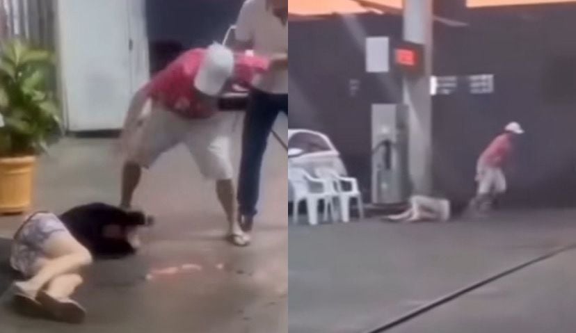 Imagem - Vídeo: homem espanca mulher em posto e ninguém socorre a vítima