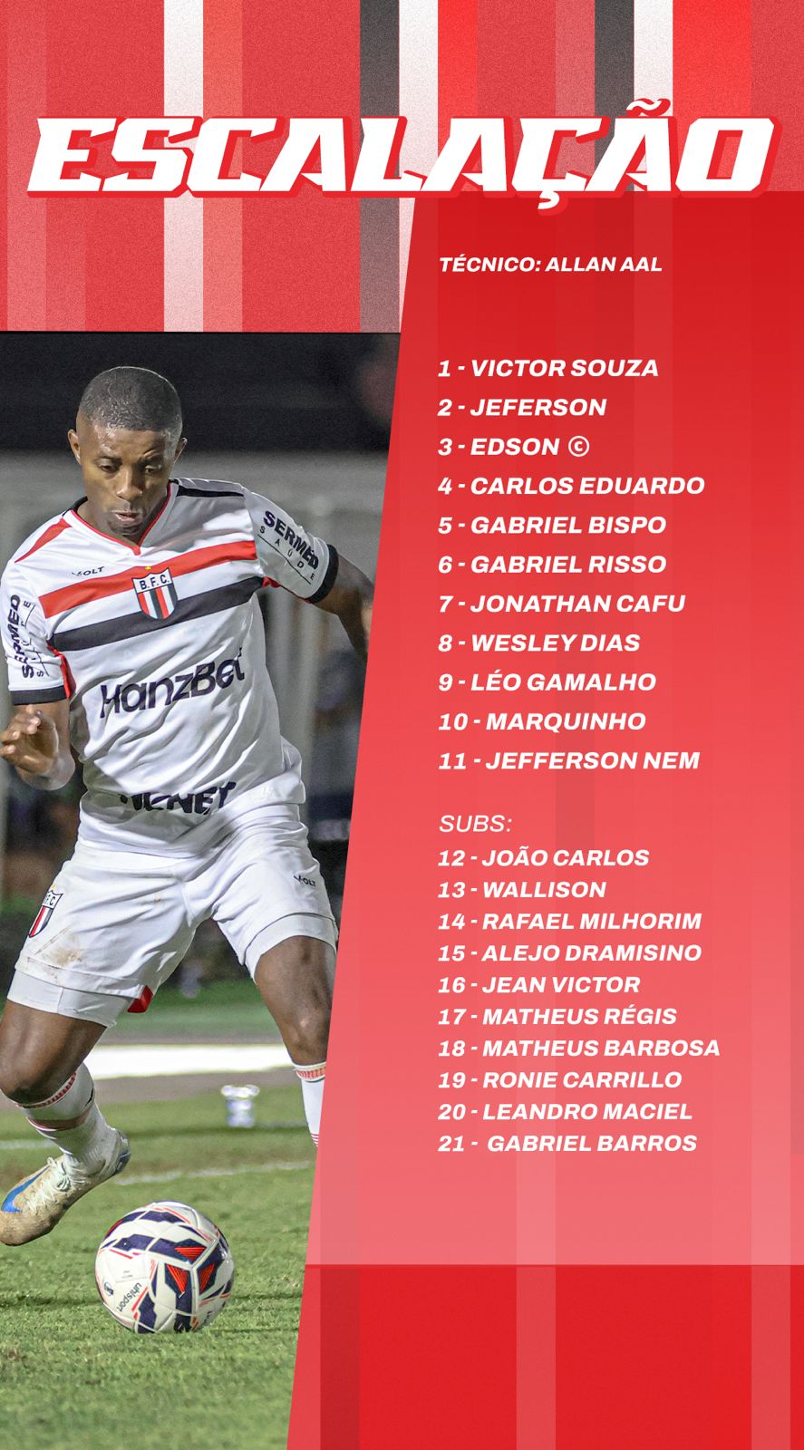 Escalação do Botafogo -