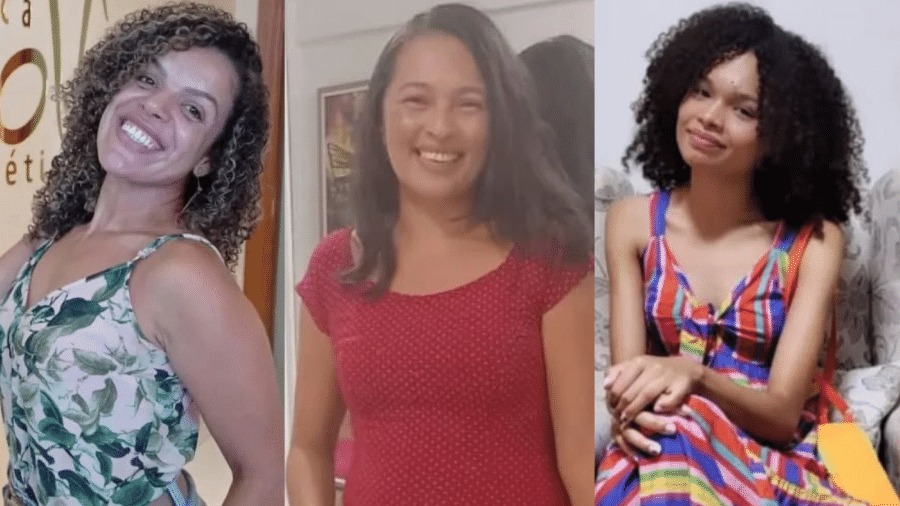 As três mulheres saíram de casa para caminhar com um cachorro. 