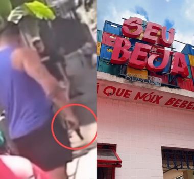 Imagem - Homem saca arma durante confusão com entregador em bar restaurante no centro de Belém