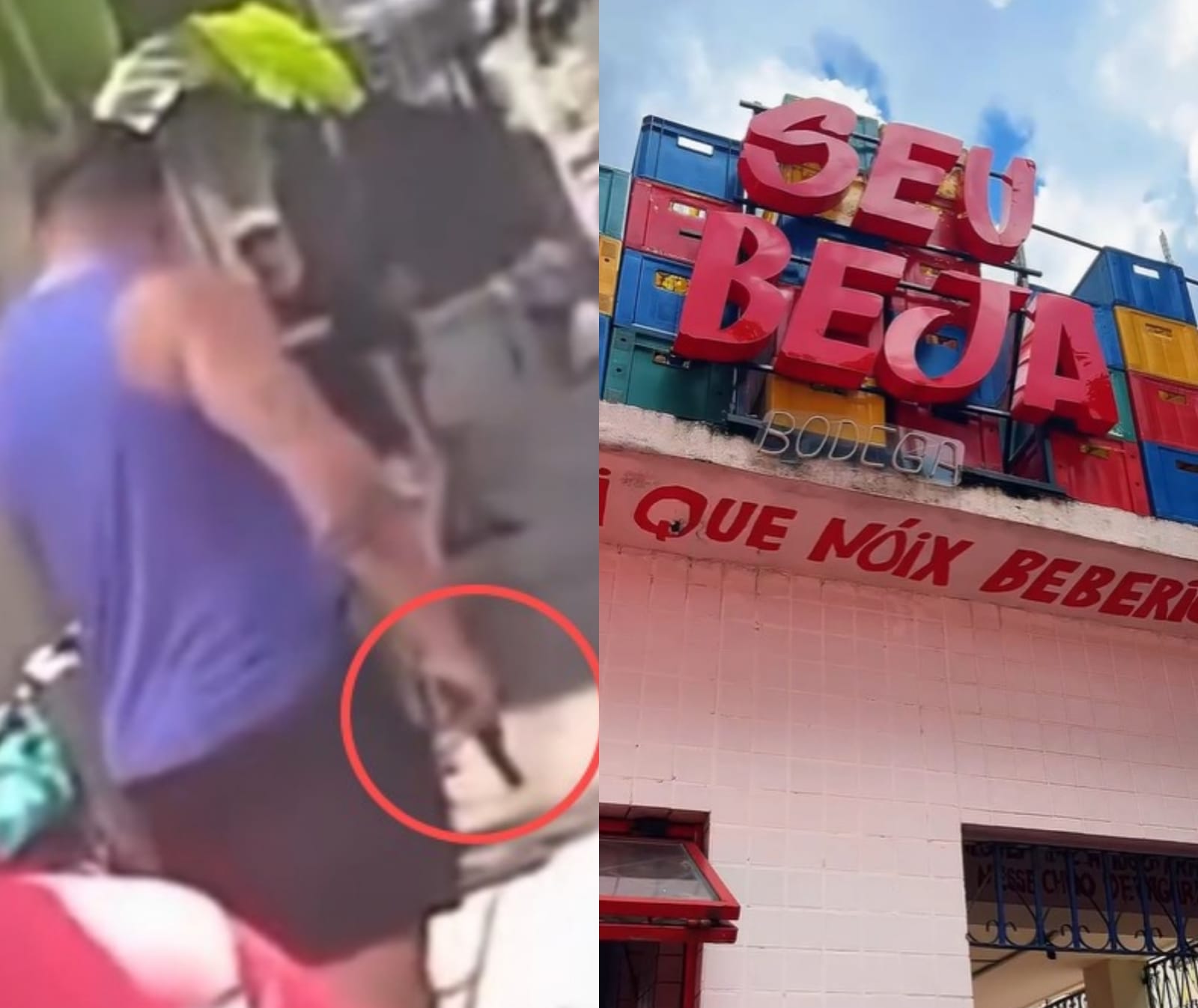 Homem saca arma durante confusão com entregador em bar restaurante no centro de Belém.