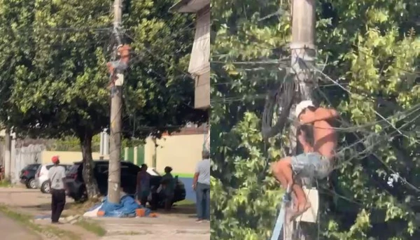 Vídeo: dupla é presa em flagrante por roubo de cabos em Belém