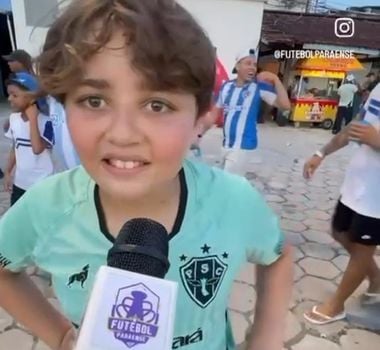 Imagem - 'Égua tá osso': torcedor mirim do Paysandu viraliza ao criticar time após derrota na Série B
