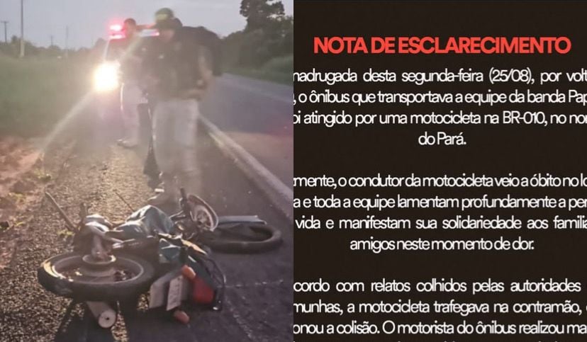 Segundo informações da Polícia Rodoviária Federal, foi uma colisão frontal entre um ônibus e uma motocicleta, que resultou na morte do condutor da moto

