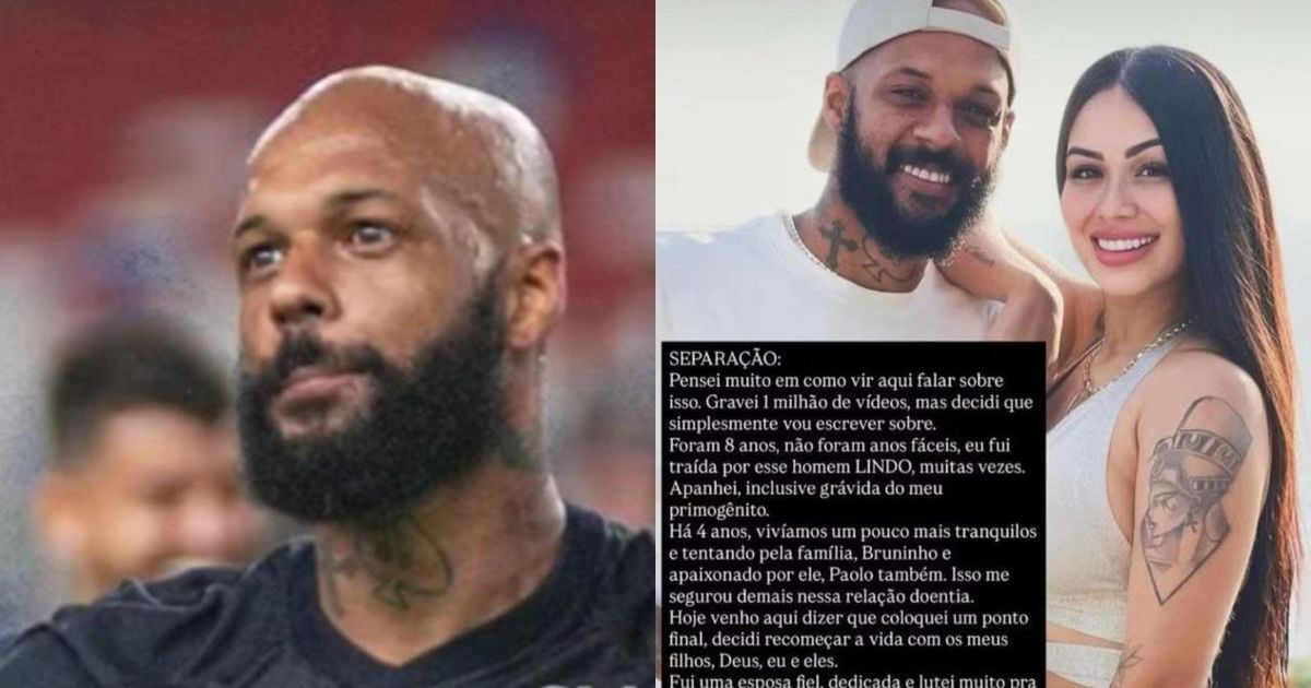 Esposa do jogador expôs o caso na internet -