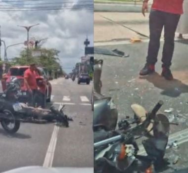 Imagem - Vídeo: motociclista fica ferido após colidir com carro na Almirante Barroso em Belém