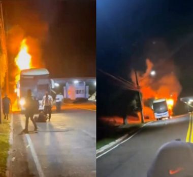 Imagem - Vídeo: ônibus de viagem pega fogo e passageiros ficam em pânico no Pará