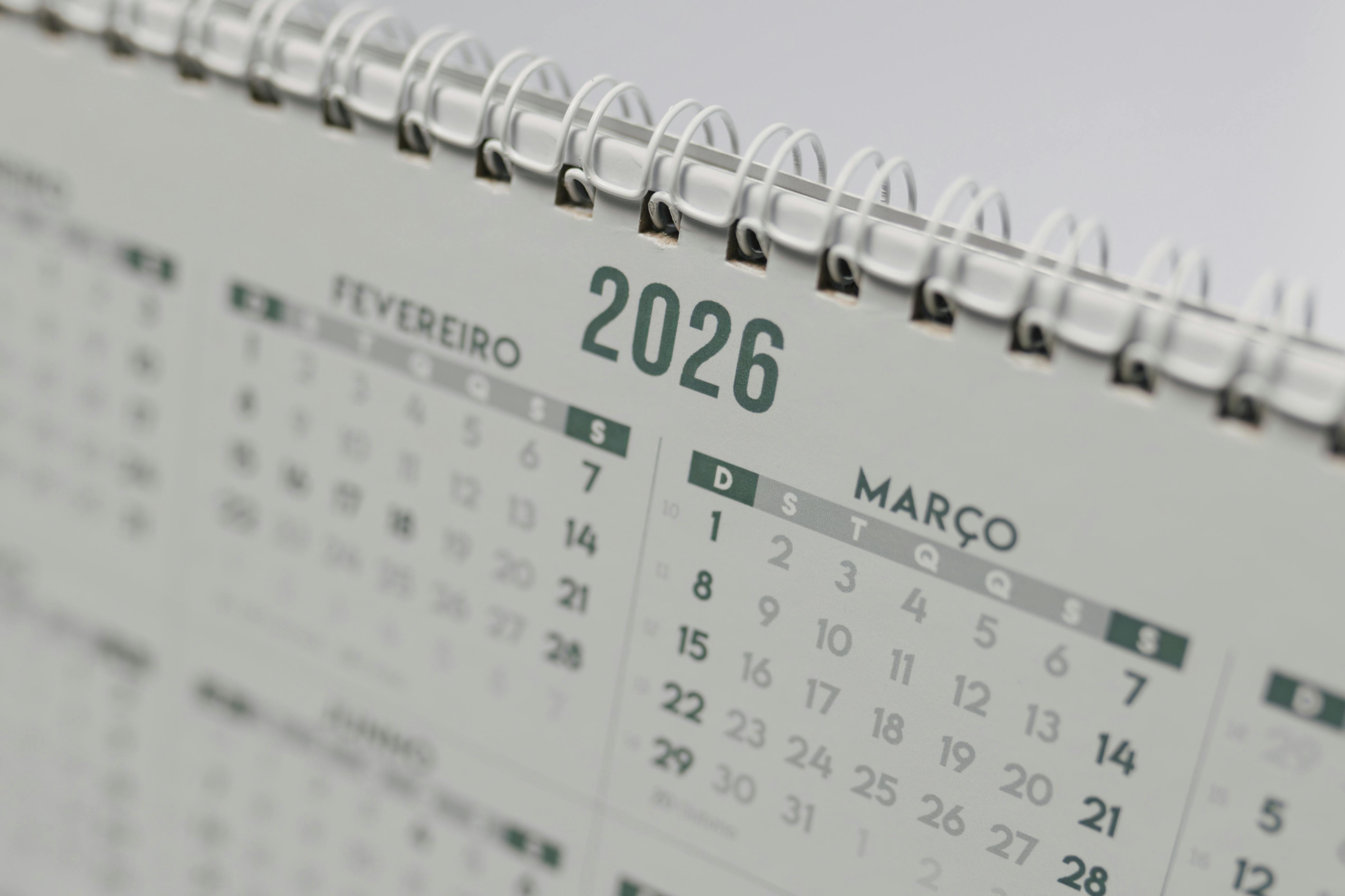 Imagem - Calendário 2026: veja as datas que caem em dias de semana e programe-se