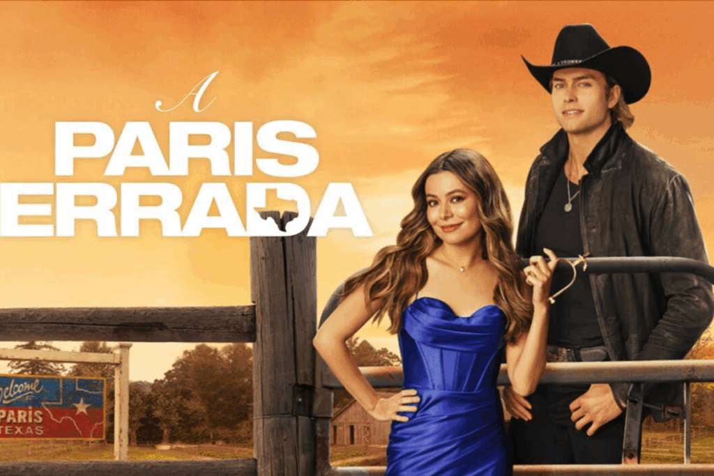 A comédia romântica &#8220;A Paris Errada&#8221; acompanha Dawn, que sonha com Paris, mas acaba em uma cidade homônima no Texas (Imagem: Reprodução digital | Netflix)