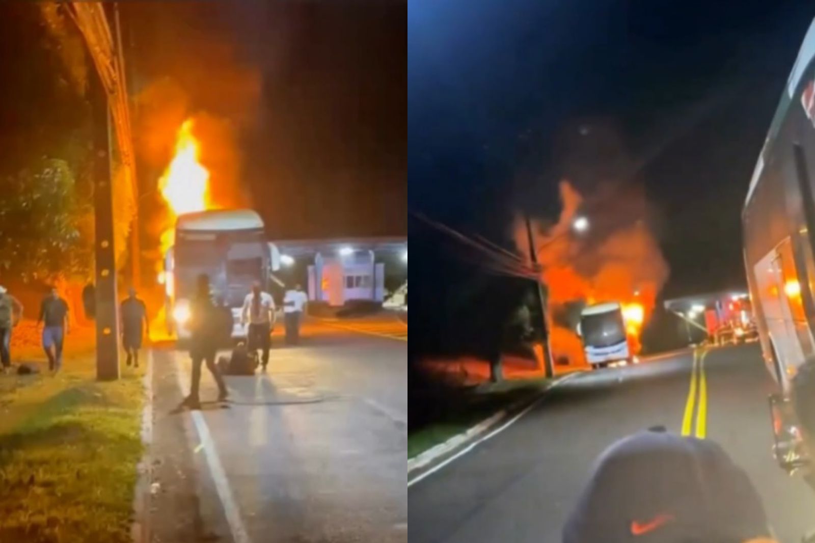 Imagem - Vídeo: ônibus de viagem pega fogo e passageiros ficam em pânico no Pará