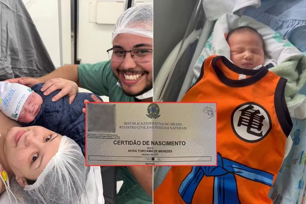 A criança não completou um mês de vida e nunca viu TV, mas tem um nome forte.