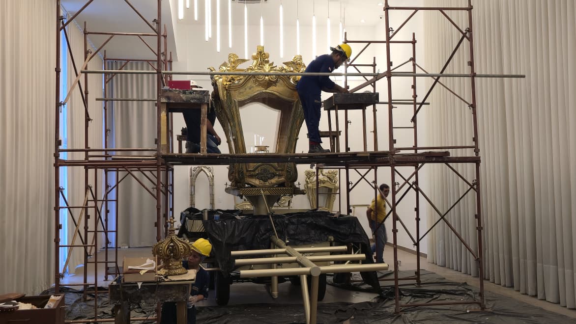 Berlinda passa por processo de restauro antes de ir para o Círio 2025
