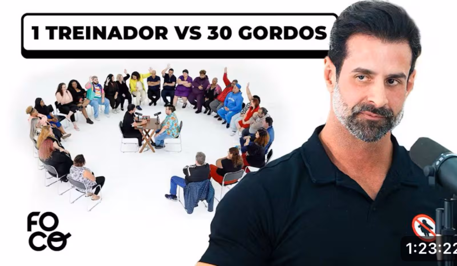 Capa do vídeo onde Guto Galamba debate com pessoas acima do peso.