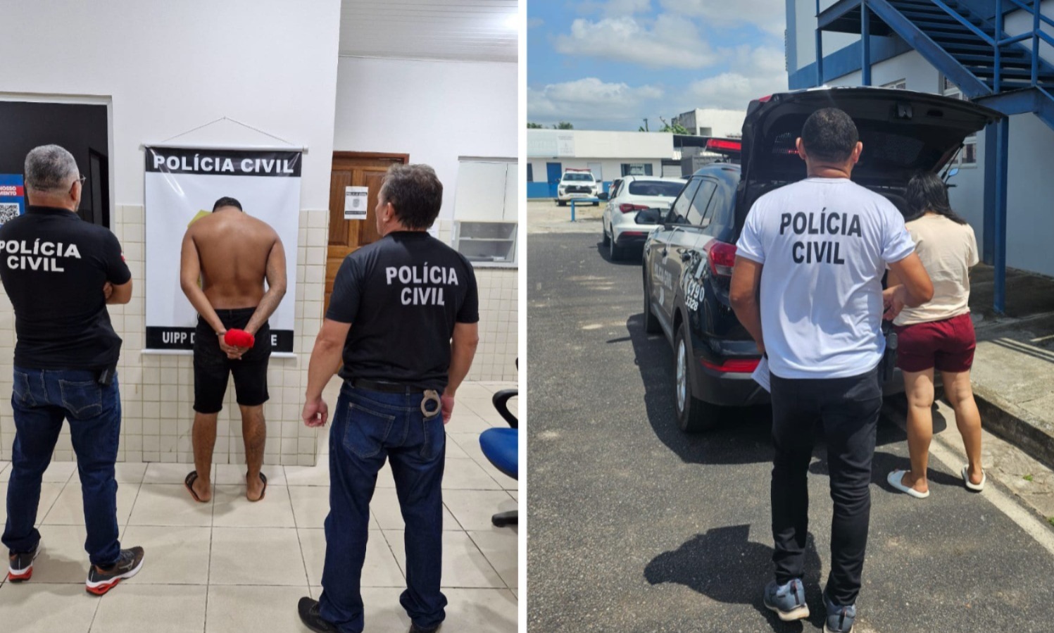 Dupla é presa suspeita de roubo e extorsão em Belém.