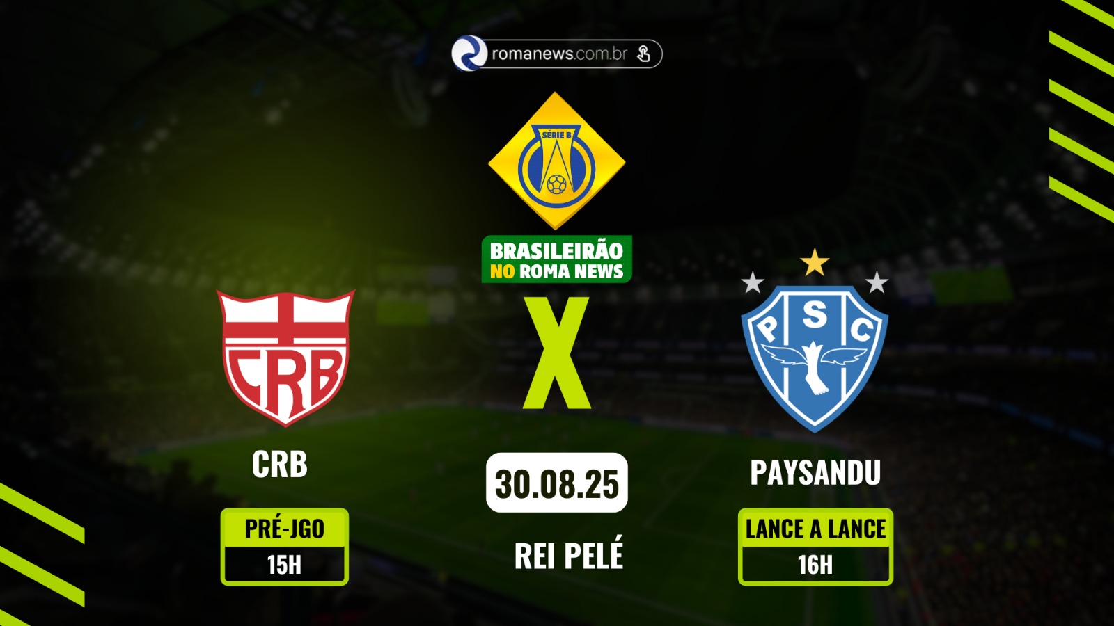 Jogo é válido pela 24ª rodada da Série B -
