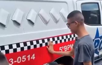 Policia Militar realiza sonho de jovem autista em Castanhal com passeio na viatura; assista