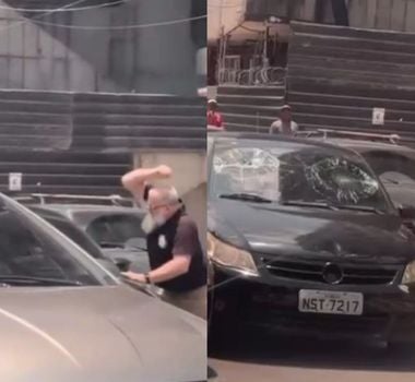 Imagem - Vídeo: aos murros, homem quebra para-brisa de carro durante briga de trânsito em Belém