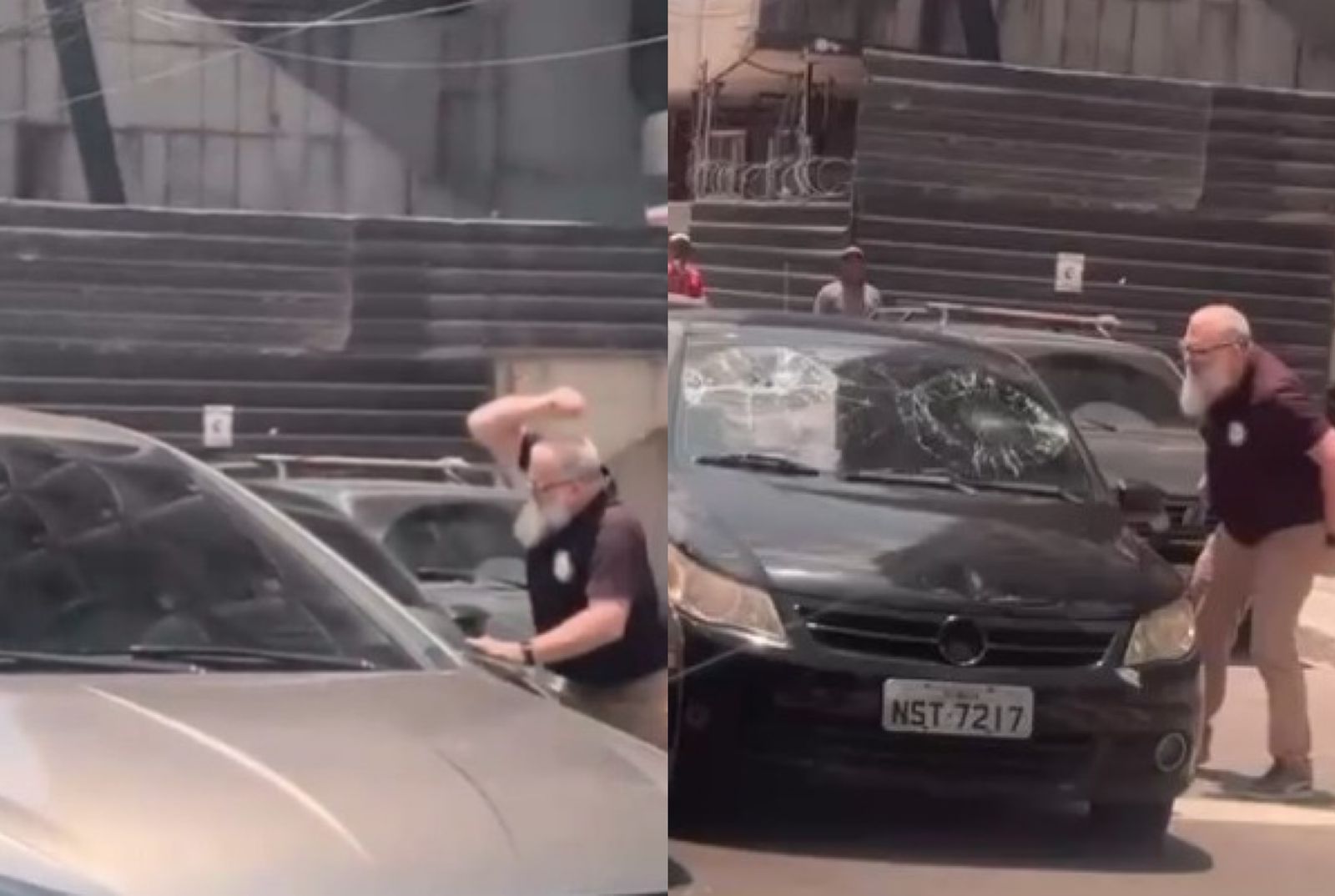 Imagem - Vídeo: aos murros, homem quebra para-brisa de carro durante briga de trânsito em Belém