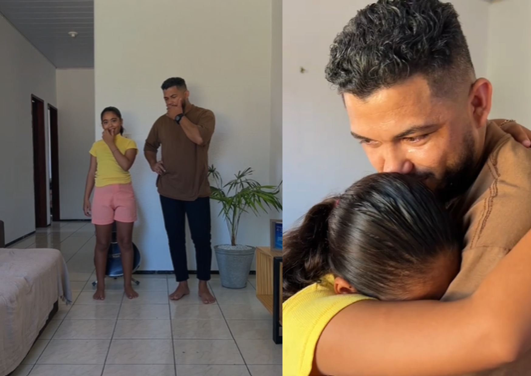 Vídeo da influenciadora mirim Larah Rabelo e do pai, Airton Gomes, sobre diferenças entre suas infâncias viraliza no TikTok