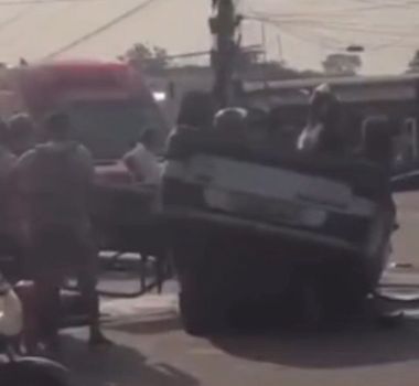 Imagem - Acidente na BR-316 em Castanhal deixa feridos após capotamento de veículo