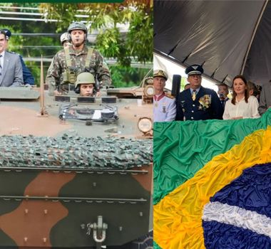 Imagem - Governador Helder Barbalho desfila em carro do Exército e acompanha celebrações em Belém