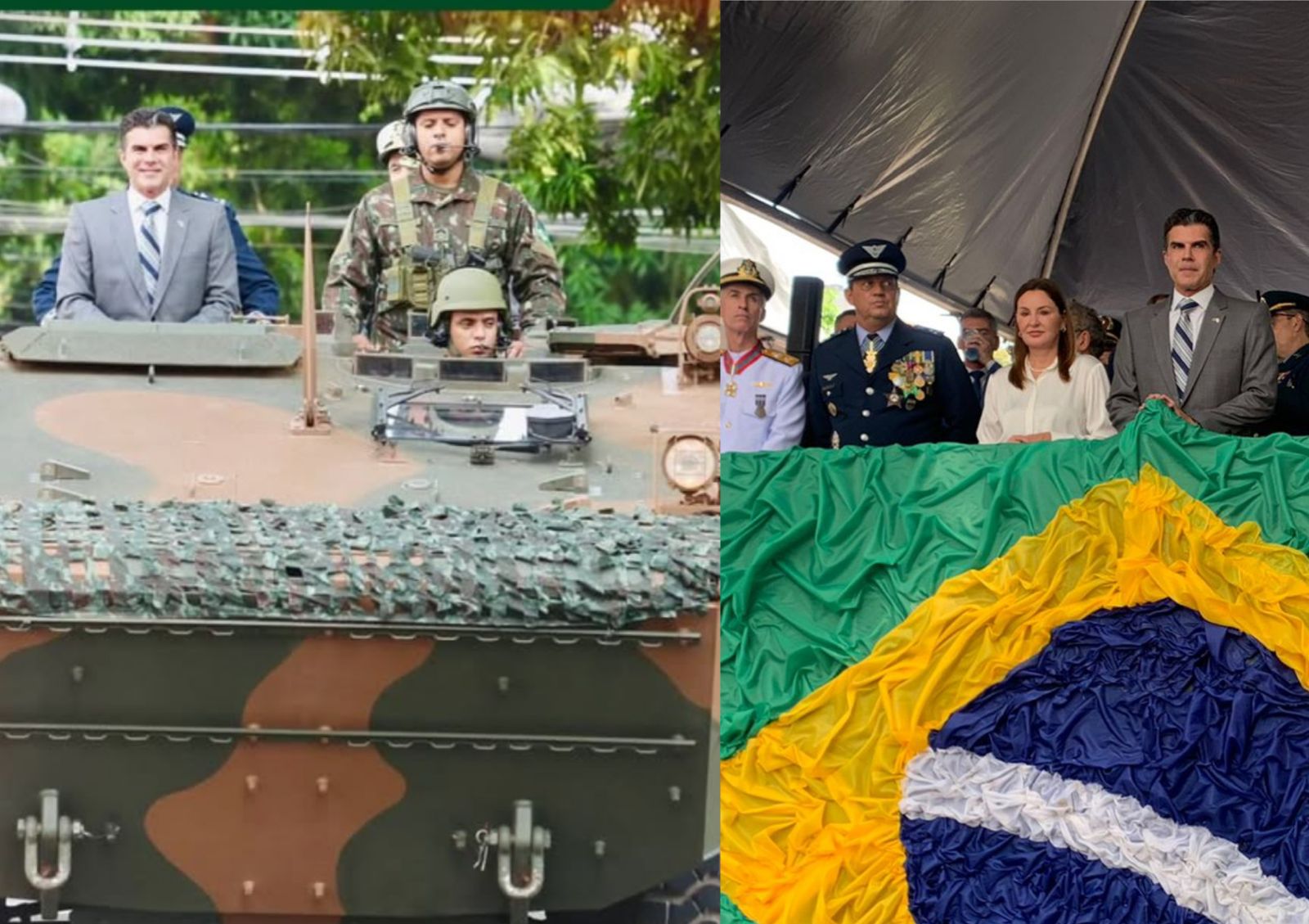 Governador Helder Barbalho desfila em carro do Exército e acompanha celebrações em Belém