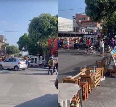 Imagem - Vídeo: protesto de feirantes fecha José Bonifácio e Barão de Igarapé Miri nesta segunda