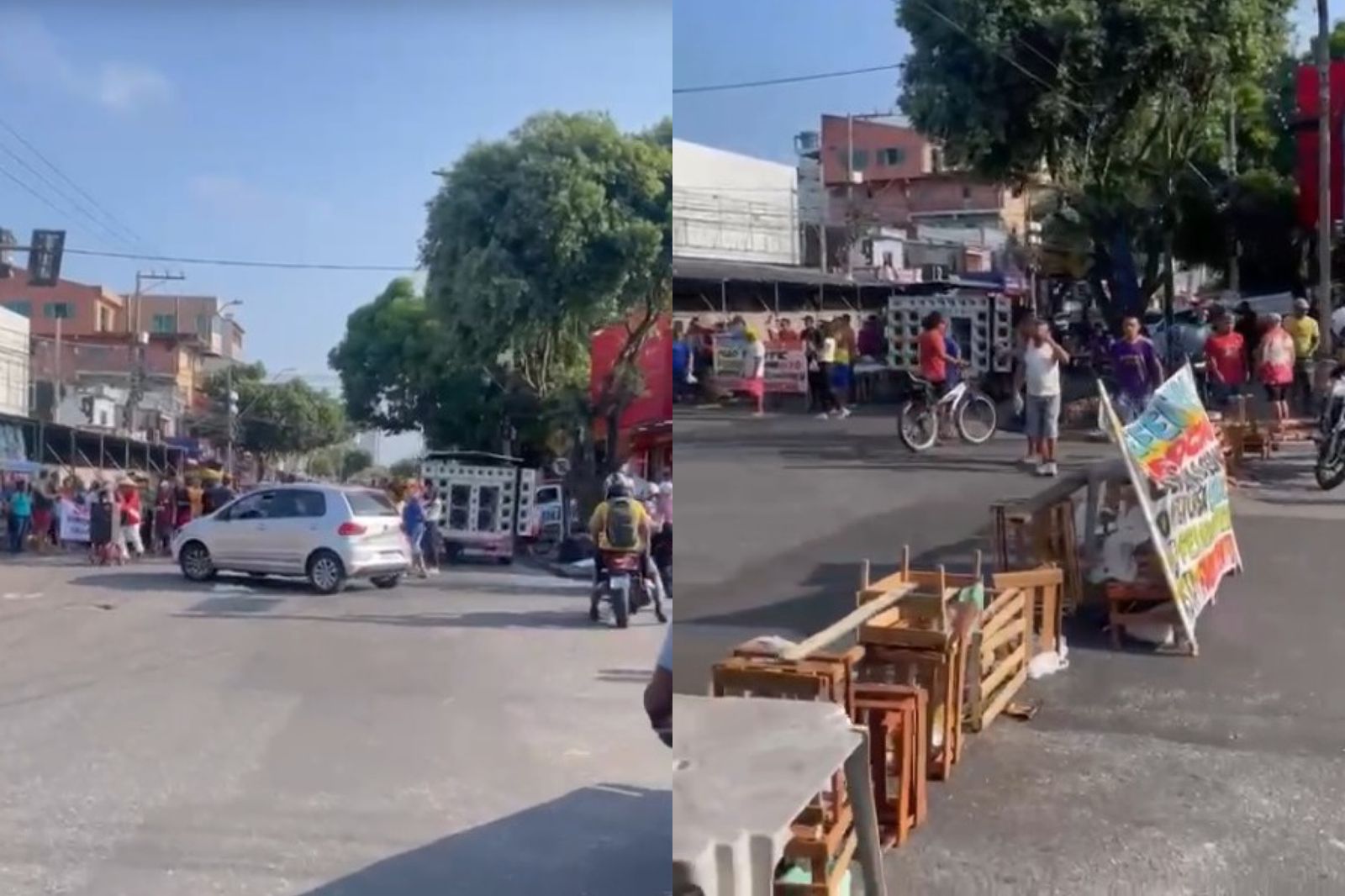 Imagem - Vídeo: protesto de feirantes fecha José Bonifácio e Barão de Igarapé Miri nesta segunda