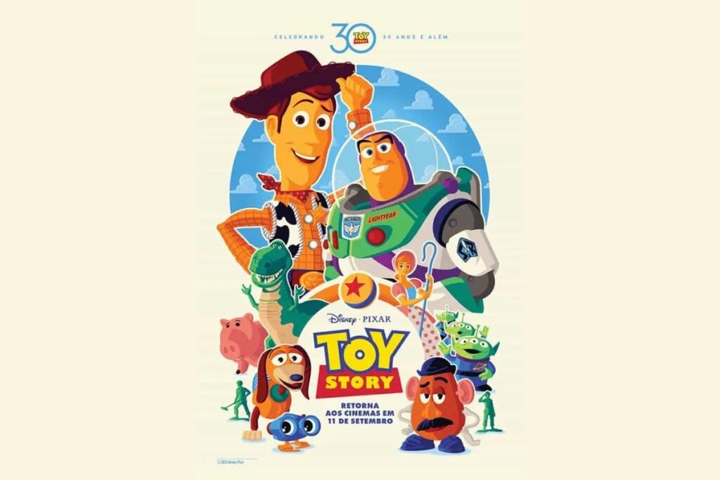 &#8220;Toy Story&#8221; retorna às telonas dos cinemas para celebrar os 30 anos da franquia (Imagem: Reprodução digital | Pixar e Walt Disney Pictures)