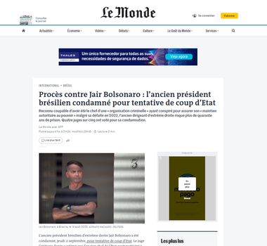 Imagem - Imprensa internacional repercute condenação de Bolsonaro e aliados