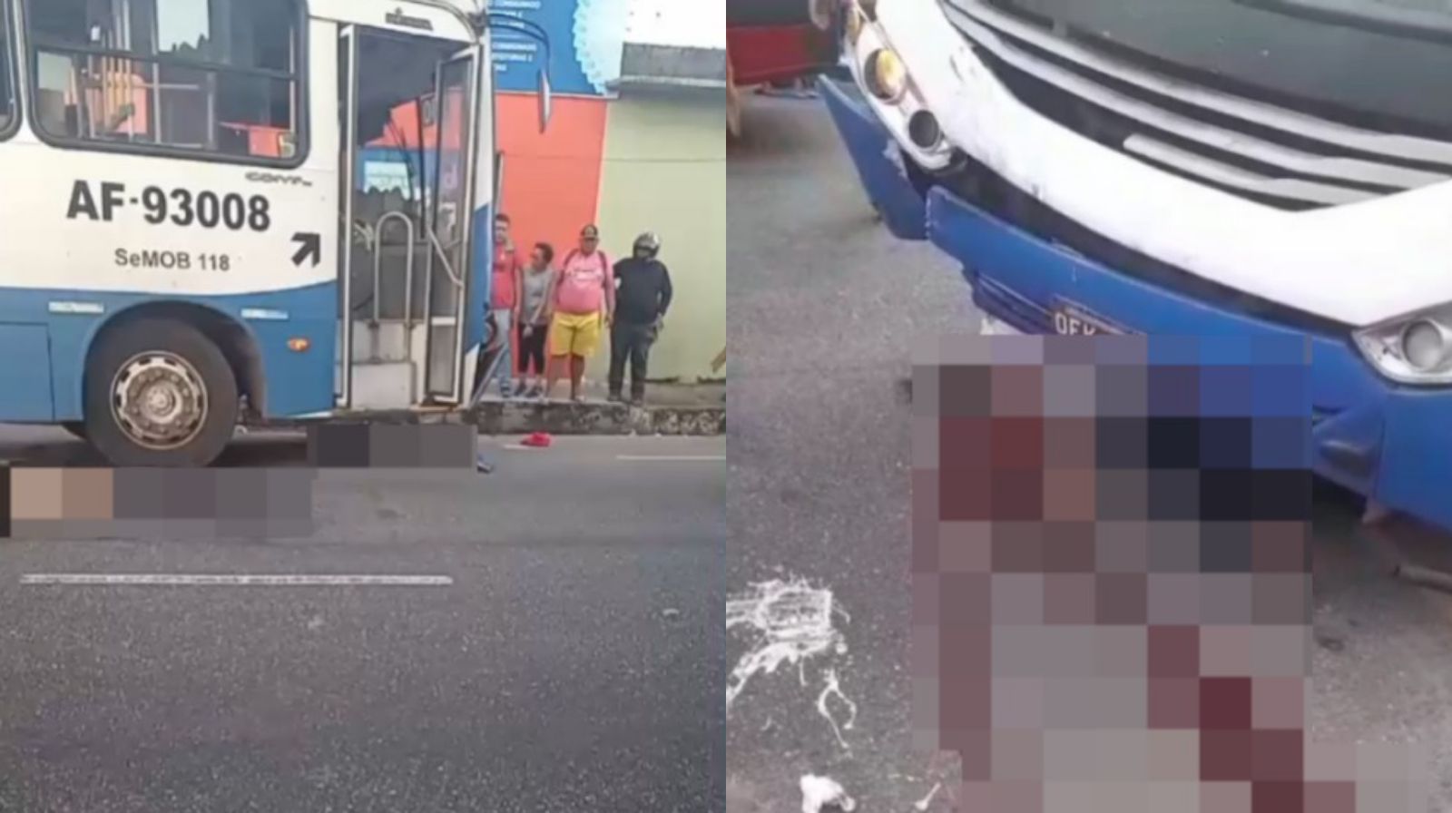 Imagem - Vídeo: acidente entre moto e ônibus deixa duas pessoas feridas em Ananindeua