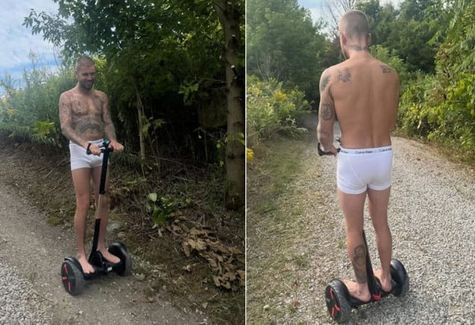 Justin Bieber passeia só de cueca por floresta.