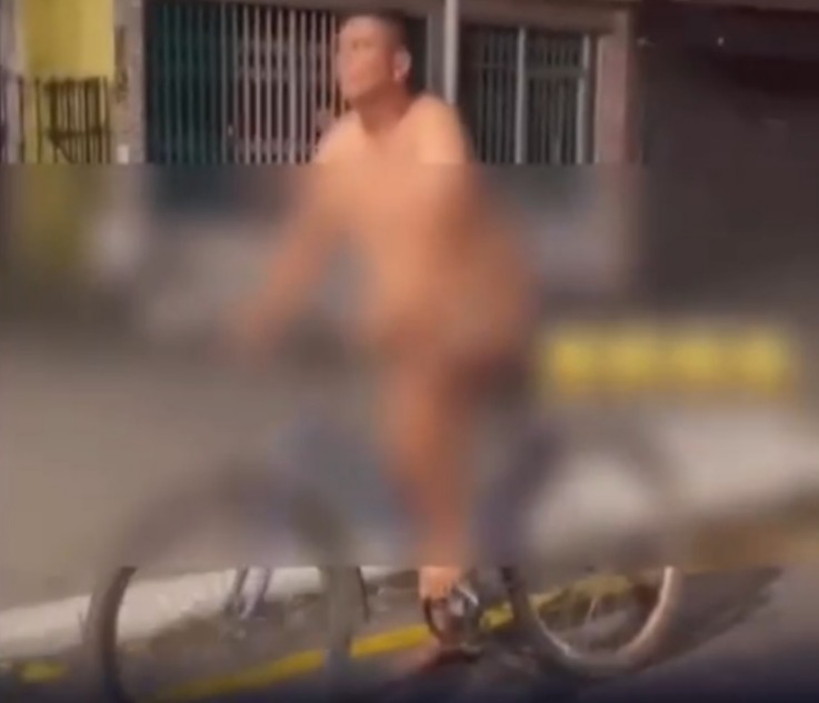 Imagem - Vídeo: homem é flagrado pedalando completamente nu em via pública de Belém