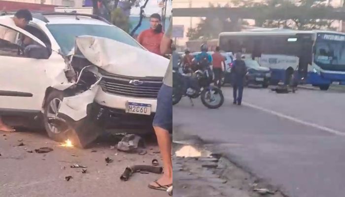Imagem - Acidente envolvendo 4 veículos deixa BR-316 congestionada, em Marituba