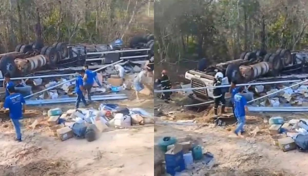Motorista sofreu ferimentos após veículo despencar em ribanceira na manhã desta sexta-feira (12).