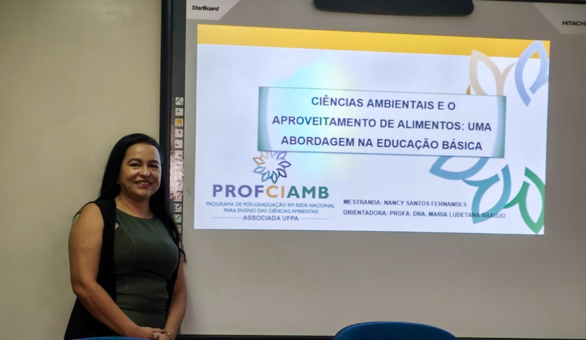 A pedagoga Nancy Fernandes, agora Mestre em Ensino das Ciências Ambientais da UFPa