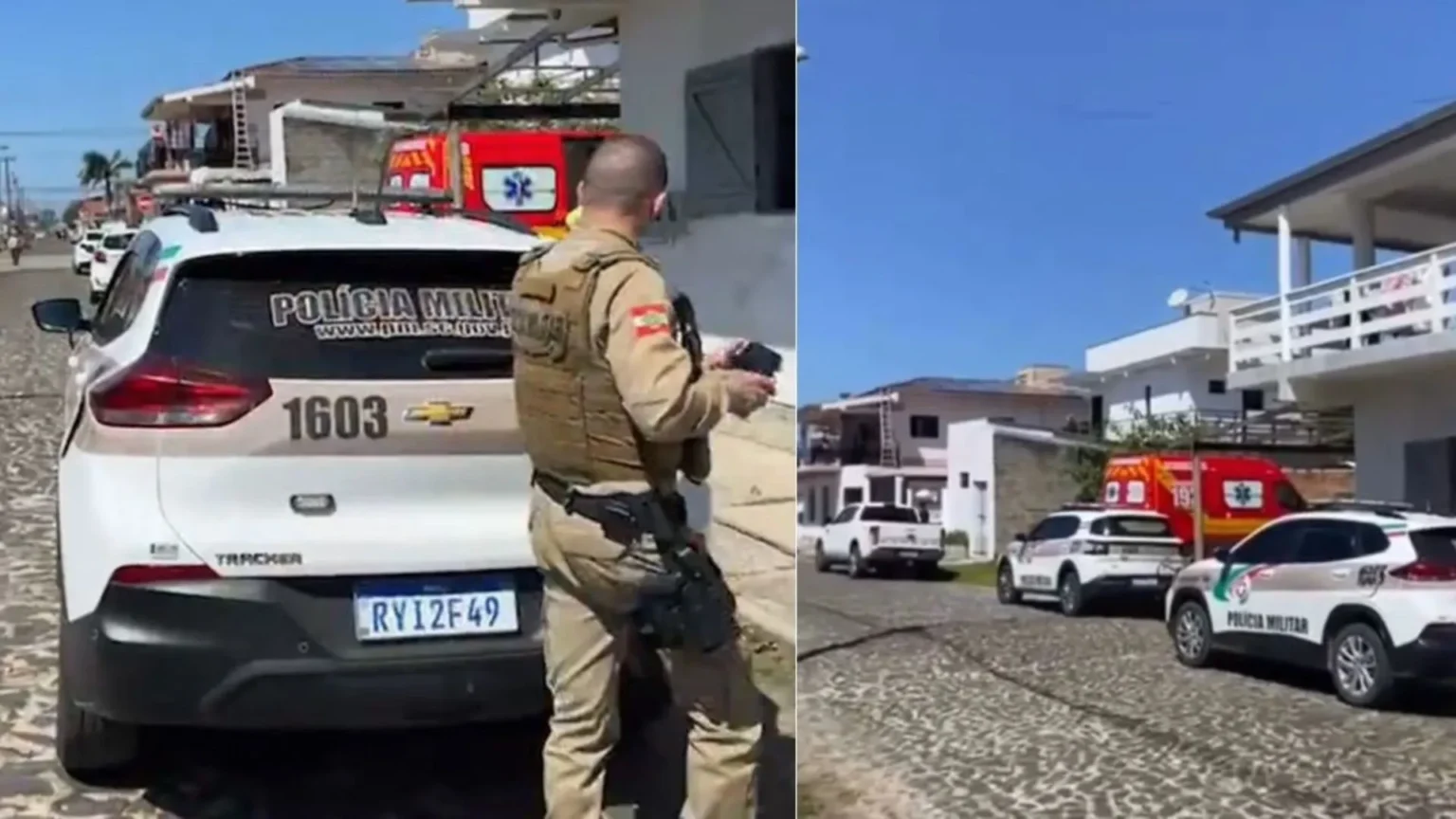 Testemunhos colhidos no local indicam que o pai teria presenciado o ataque e, com o auxílio de um vizinho, conseguiu conter a suspeita até a chegada da polícia
