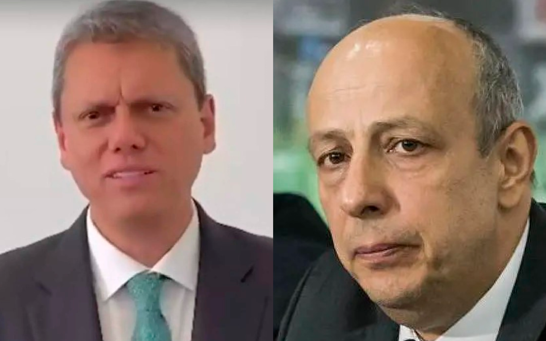 (Governador de São Paulo, Tarcísio de Freitas e o ex-delegado-geral do Estado, Ruy Fontes)