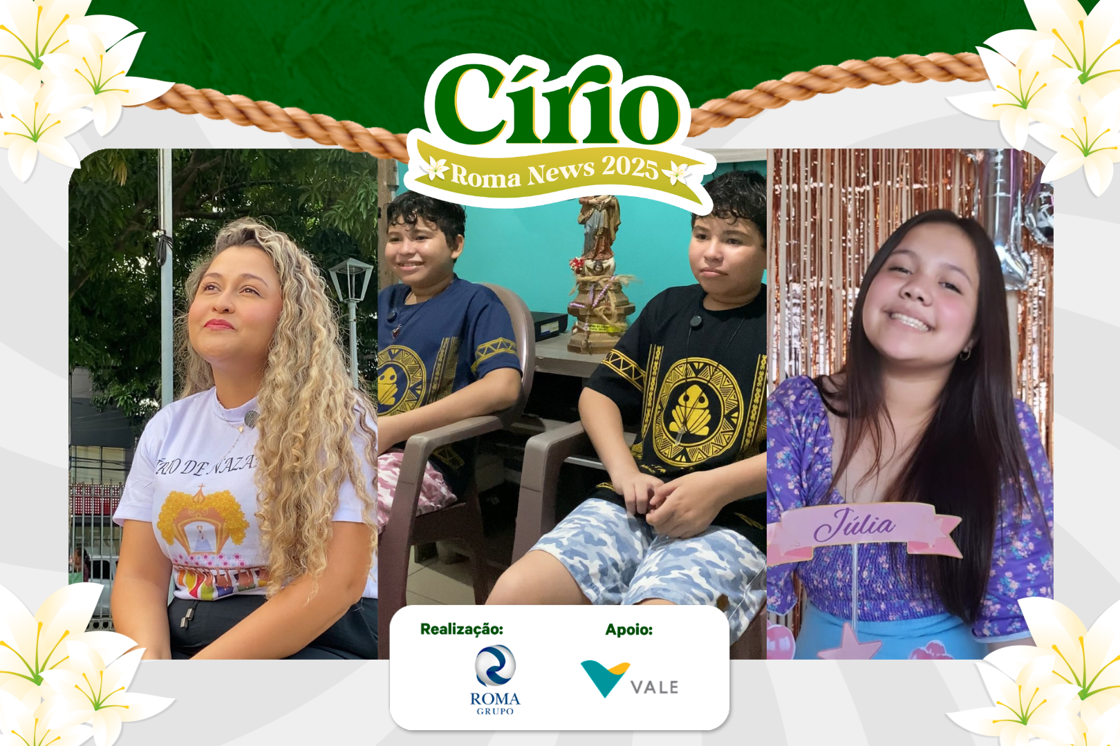 Na foto, da esquerda para direita: Raisssa Barbosa, João Victor, Luiz Ricardo e Júlia Beatriz