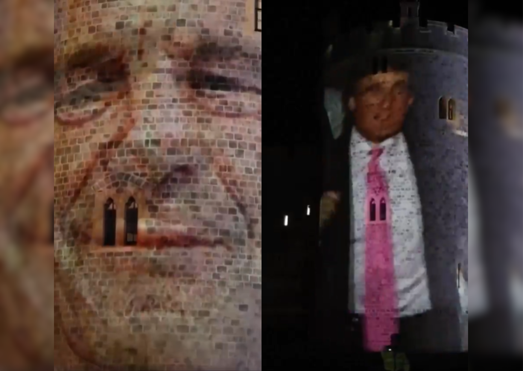 Quatro pessoas foram presas na noite desta quarta-feira (17) depois de projetarem imagens de Jeffrey Epstein ao lado do presidente dos Estados Unidos