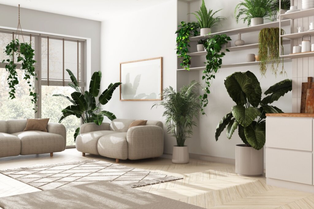 Elementos naturais ajudam a transmitir sensação de conforto (Imagem: Archi_Viz | Shutterstock) 