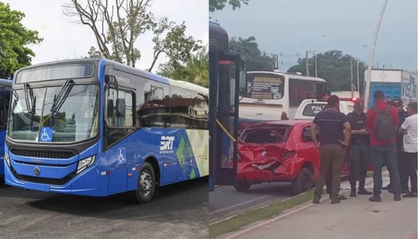Veículo realizava testes quando atingiu a traseira de um carro na Augusto Montenegro