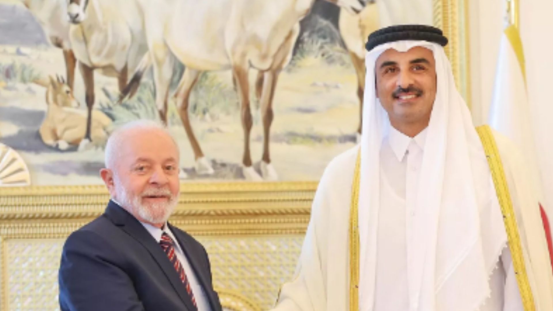 Lula e Emir do Catar falaram sobre assuntos internacionais, entre eles, a COP30, em Belém.