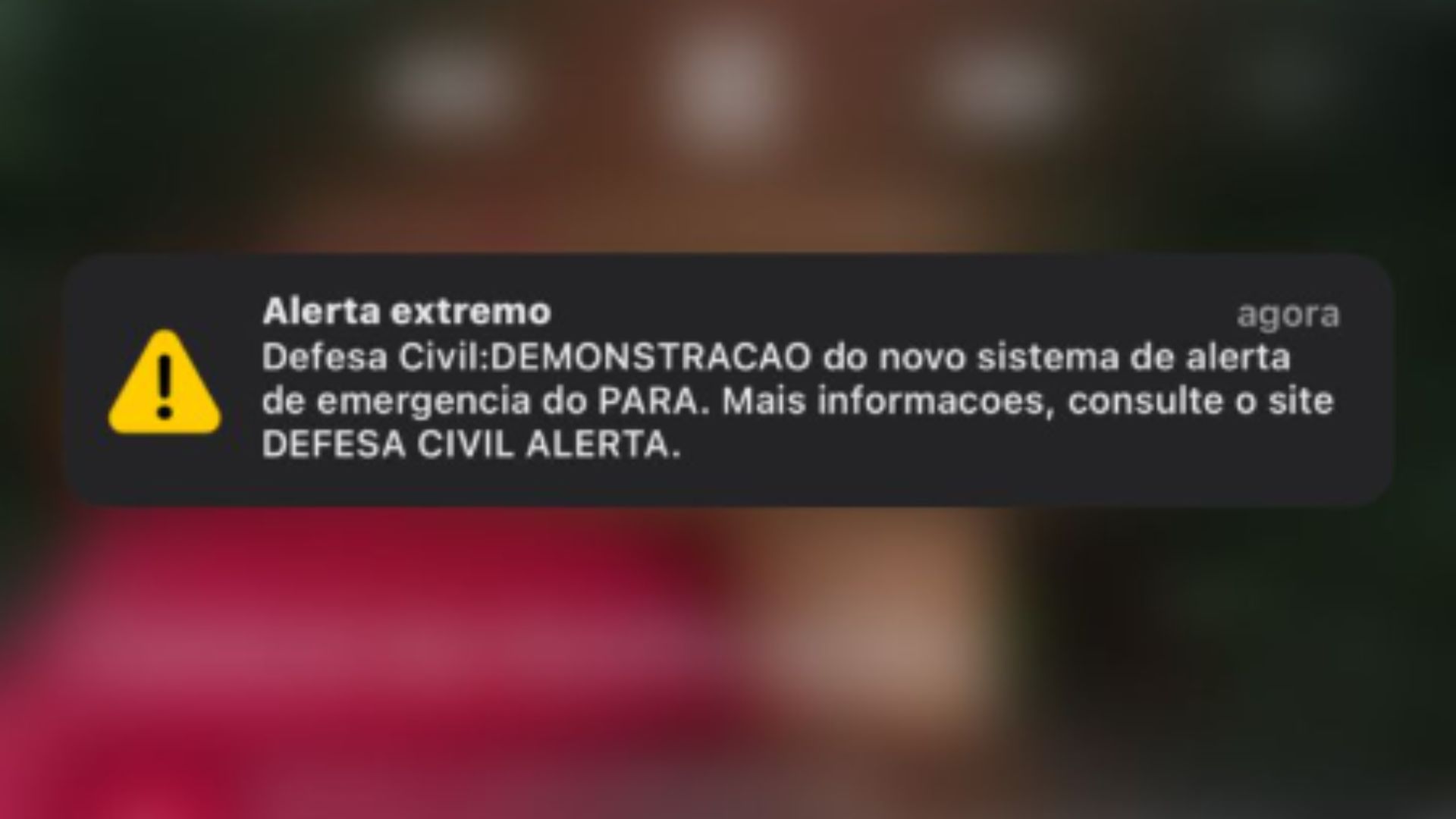 Alerta foi um teste para a população conhecer o novo dispositivo da Defesa Civil