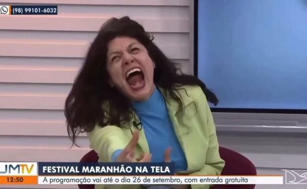Atriz Gilda Nomacce surpreende em telejornal ao encarnar terror em plena entrevista
