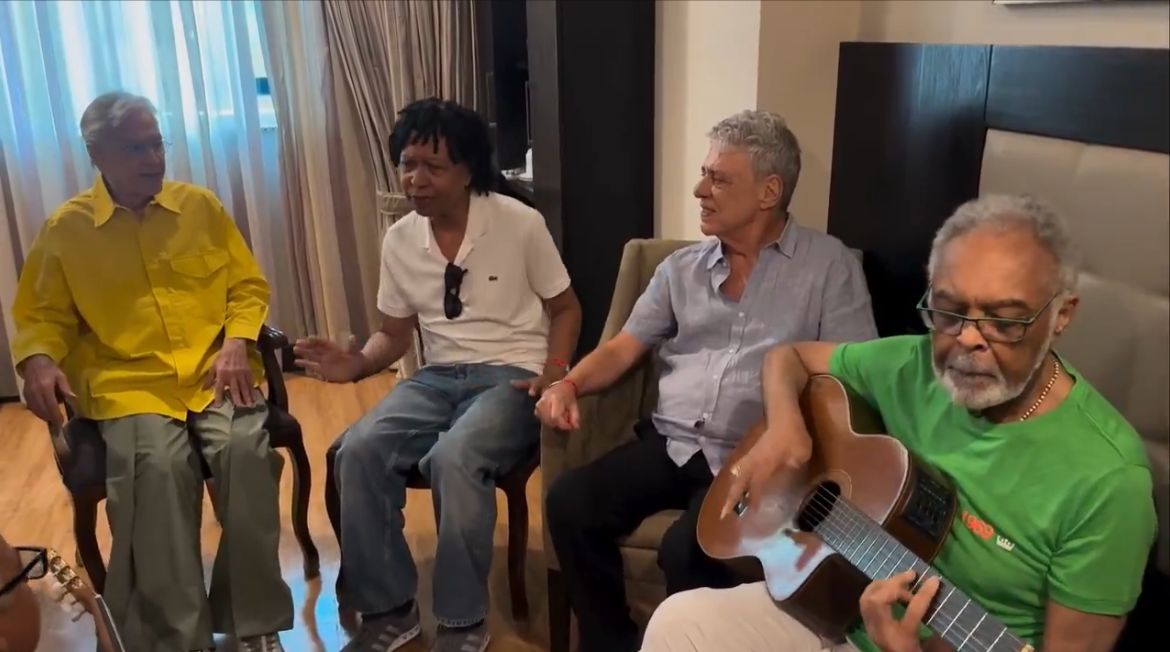 Gil, Caetano, Chico e Djavan se unem em apresentação contra PEC da Blindagem; assista