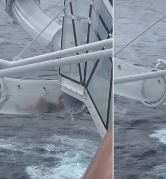 Imagem - Vídeo: passageira fica presa em toboágua suspenso sobre o mar no Alasca