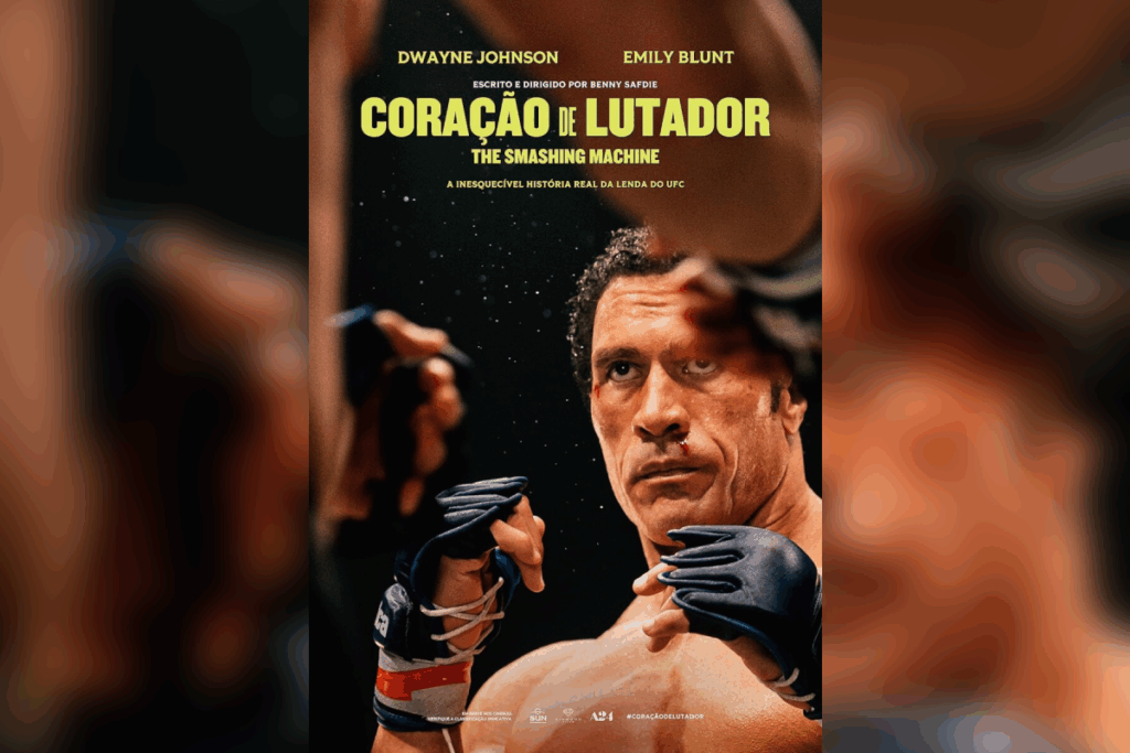 &#8220;Coração de Lutador: The Smashing Machine&#8221; traz Dwayne Johnson no papel intenso do lutador Mark Kerr em sua batalha dentro e fora do ringue (Imagem: Reprodução digital | A24)