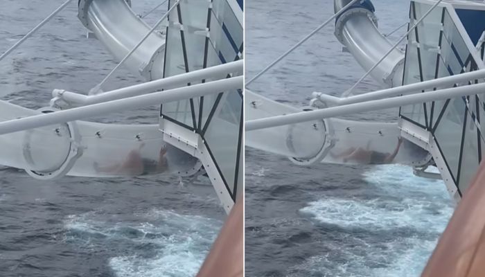 Imagem - Vídeo: passageira fica presa em toboágua suspenso sobre o mar no Alasca