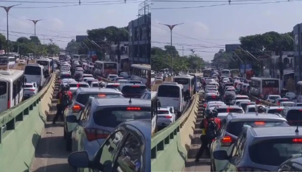 Vídeo: trânsito intenso prejudica motoristas na Almirante Barroso, em Belém; veja